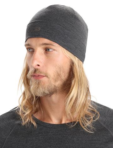 Pánské Klobouky Icebreaker Unisex Merino Chase Beanie Černé Šedé | CZ 1849MQZA